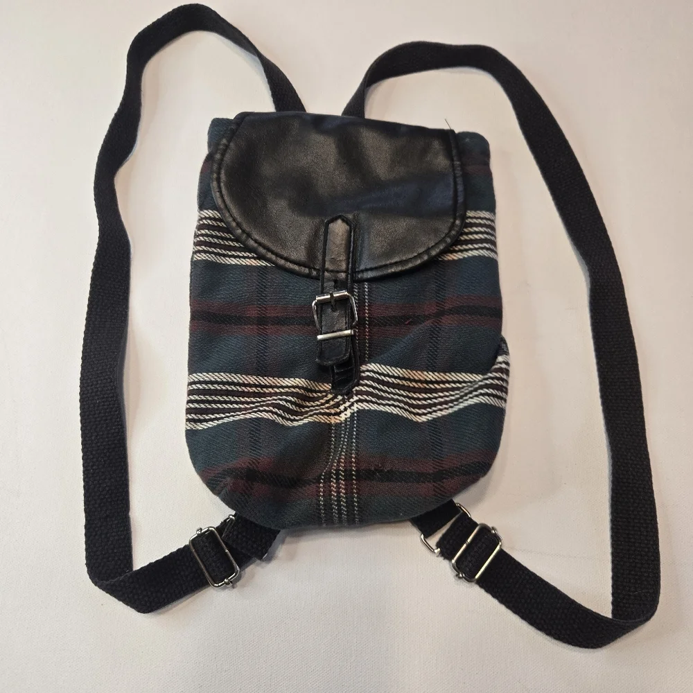 Plaid Womens Mini Backpack With Adjustable Straps Punk‎ Goth Festival
